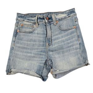 American Eagle Next Level Stretch Distressed Cut Off Shorts Size 2 Mid Rise